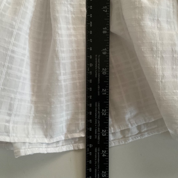 American Eagle Tie-Front Long Puff Sleeve Peasant Blouse XL White Boho Cottage - Picture 4 of 10